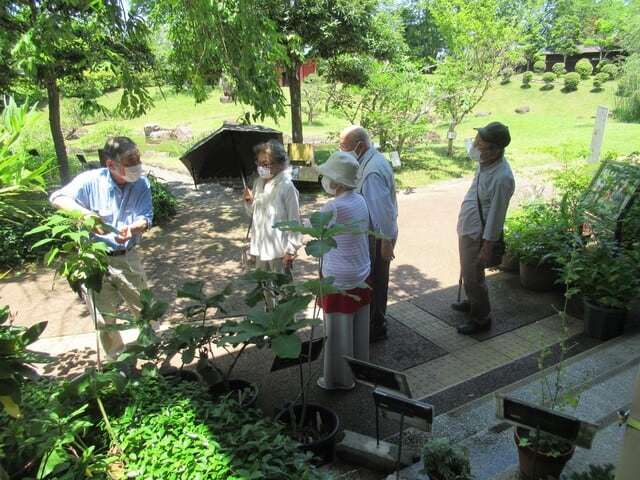 万葉の森公園を散策している入居者様